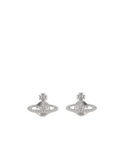 Vivienne Westwood Logo Earrings In Metallic