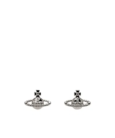 Vivienne Westwood Logo Earrings In Gray