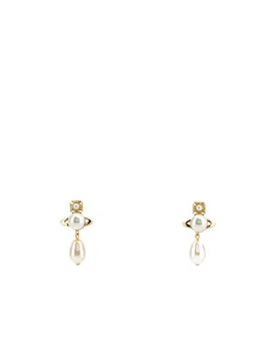 Vivienne Westwood Logo Earrings In White