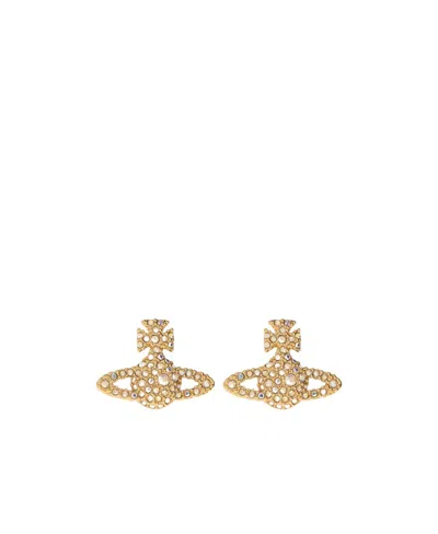 Vivienne Westwood Logo Earrings In Yellow