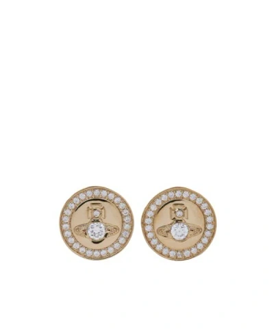 Vivienne Westwood Logo Earrings In Yellow