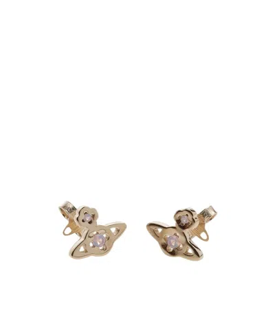 Vivienne Westwood Logo Earrings In Yellow