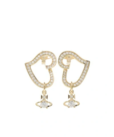 Vivienne Westwood Logo Earrings In Yellow