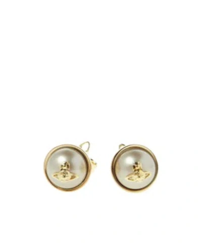 Vivienne Westwood Logo Earrings In Yellow