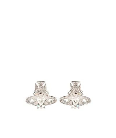 Vivienne Westwood Logo Earrings In Silver