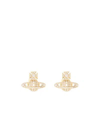 Vivienne Westwood Logo Earrings In Yellow