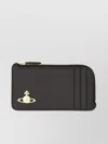 Vivienne Westwood Orb-plaque Saffiano Cardholder In Black