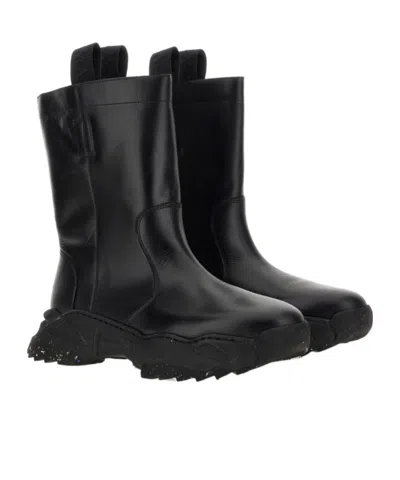 Vivienne Westwood Logo-embossed Chunky Leather Boots In Black