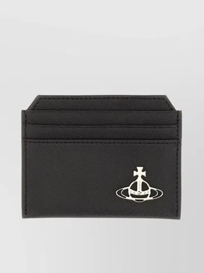 Vivienne Westwood Logo Embossed Slim Cardholder With Multiple Slots In Black