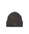 Vivienne Westwood Logo Embroidered Beanie In Gray
