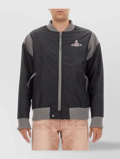 VIVIENNE WESTWOOD LOGO EMBROIDERED BOMBER JACKET