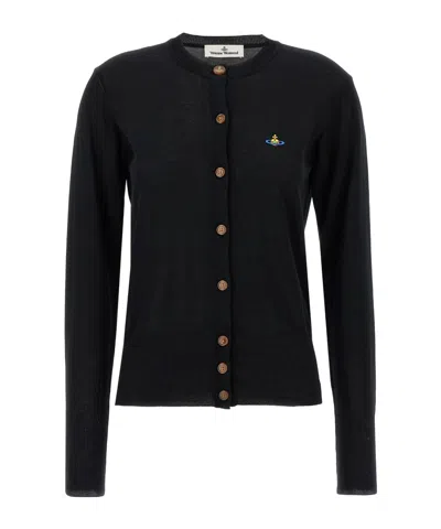 VIVIENNE WESTWOOD VIVIENNE WESTWOOD LOGO EMBROIDERED BUTTONED CARDIGAN