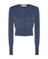 Vivienne Westwood Virgin Wool Bea Cropped Cardigan In Blue