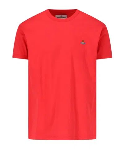 Vivienne Westwood Logo Embroidered Crewneck T-shirt In Red