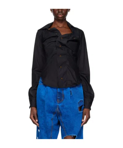 VIVIENNE WESTWOOD VIVIENNE WESTWOOD LOGO EMBROIDERED DRUNKEN SHIRT