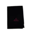 Vivienne Westwood Logo Embroidered Fringed Scarf In Black