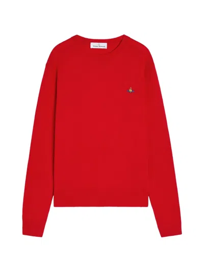 Vivienne Westwood Alex Logo Wool And Cashmere-blend Jumper In Red