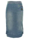 VIVIENNE WESTWOOD VIVIENNE WESTWOOD LOGO EMBROIDERY DENIM SKIRT