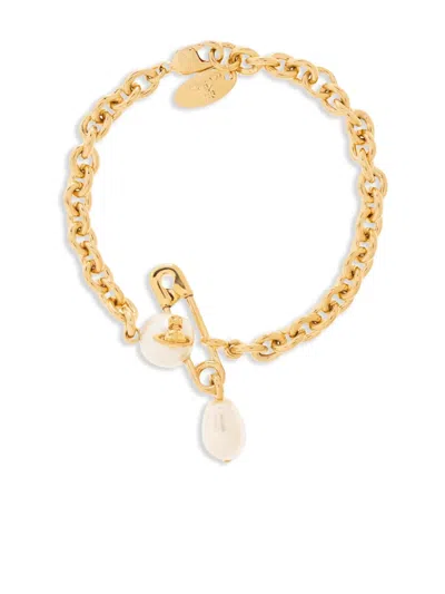 Vivienne Westwood Logo-engraved Bracelet In Gold