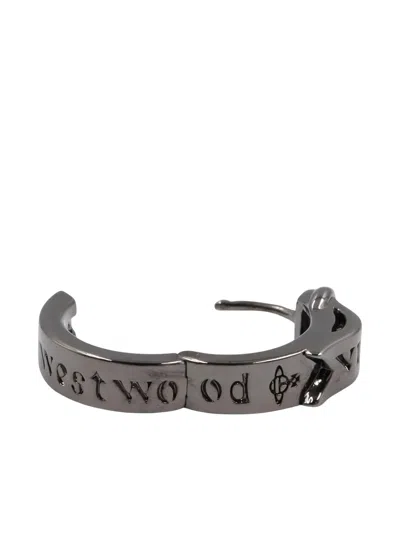 Vivienne Westwood Logo-engraved Earring In Metallic