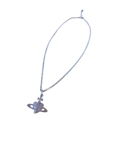 Vivienne Westwood Logo Engraved Necklace In Blue