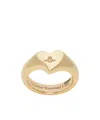 Vivienne Westwood Logo Engraving Ring In Yellow