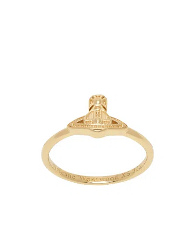 Vivienne Westwood Logo Engraving Ring In Yellow