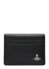Vivienne Westwood Logo Grained Leather Card Holder In Black
