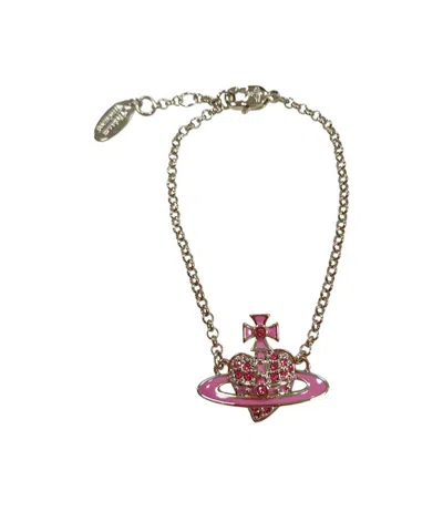 Vivienne Westwood Logo Heart Bracelet In Multicolor