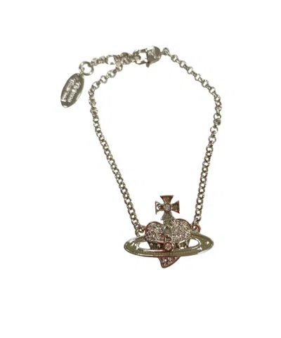 Vivienne Westwood Logo Heart-shaped Bracelet In Green