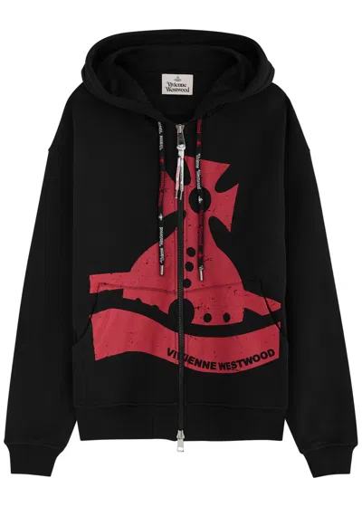 VIVIENNE WESTWOOD VIVIENNE WESTWOOD LOGO HOODED COTTON SWEATSHIRT