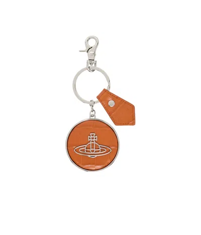 Vivienne Westwood Logo Key Chain In Orange