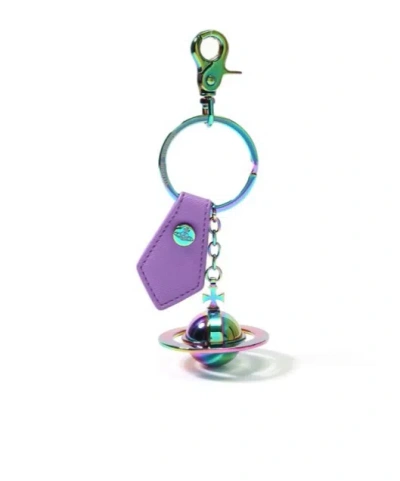 Vivienne Westwood Logo Key Chain In Purple