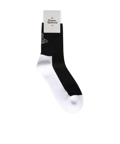 Vivienne Westwood Logo Knitted Socks In White