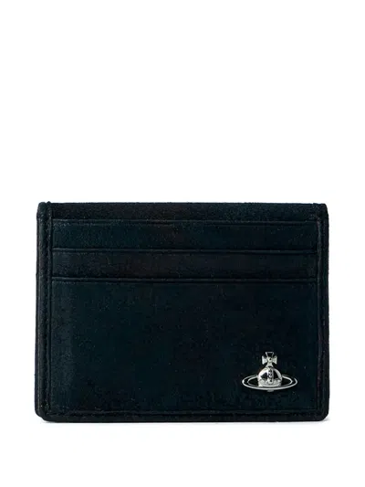 Vivienne Westwood Logo Leather Cardholder In Black