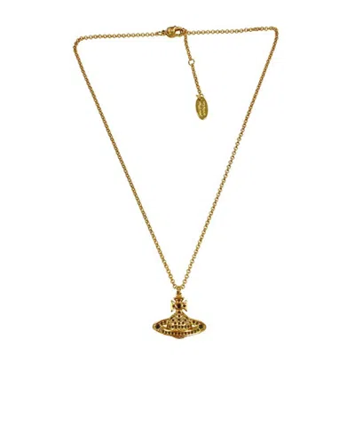 Vivienne Westwood Logo Logo Necklace In Yellow