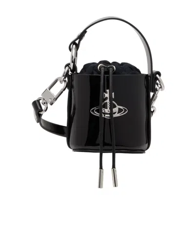 Vivienne Westwood Logo Mini Shoulder Bag In Black