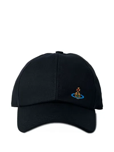 Vivienne Westwood Logo Motif Baseball Cap In Black