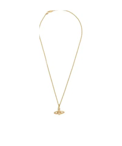 Vivienne Westwood Logo Necklace In Yellow