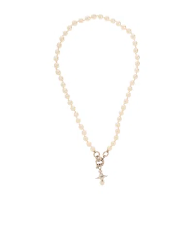 Vivienne Westwood Logo Necklace In Yellow