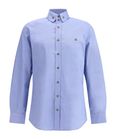 VIVIENNE WESTWOOD VIVIENNE WESTWOOD LOGO ORB CURVED HEM SHIRT