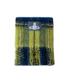Vivienne Westwood Logo Patch Checked Fringed Scarf In Green