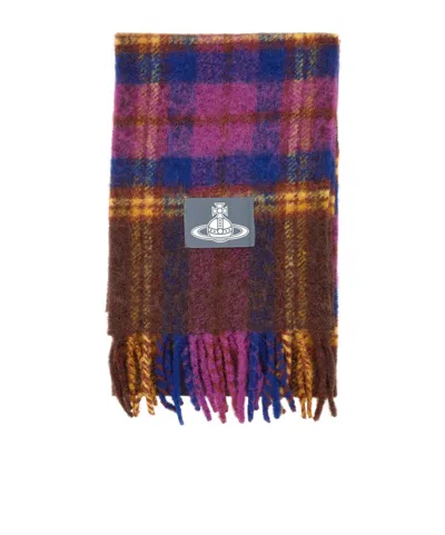 Vivienne Westwood Fringed Wool-blend Scarf In Multi