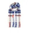 Vivienne Westwood Logo Patch Checked Fringed Scarf In Multi