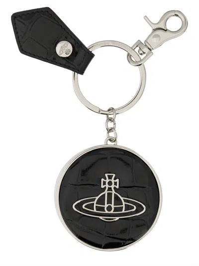 Vivienne Westwood Logo Patch Embossed Keyring