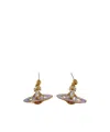 Vivienne Westwood Logo Pattern Earrings In Yellow