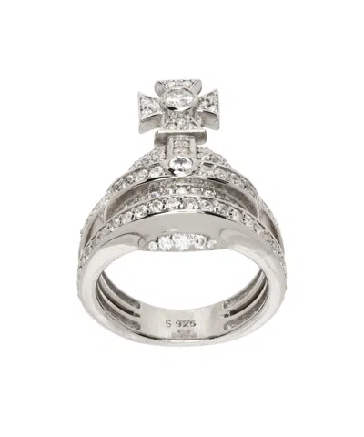 Vivienne Westwood Logo Pattern Ring In White