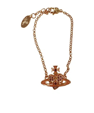 Vivienne Westwood Logo Pendant Bracelet In Yellow
