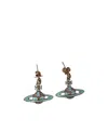 Vivienne Westwood Logo Pendant Earrings In Yellow