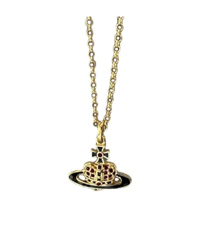 Vivienne Westwood Logo Pendant Necklace In Yellow